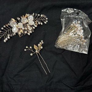 Assorted wedding hair accessories